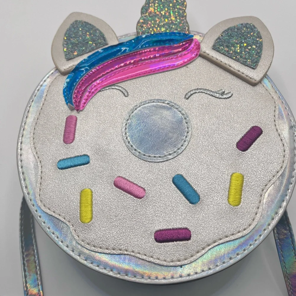 NWT Unicorn Donut iridescent crossbody purse,‎ and sparkle crossbody cat & jack